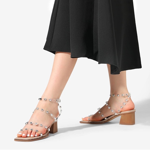 Clear Studded Sandals